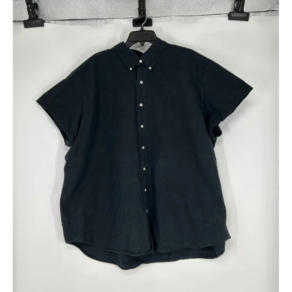 Polo Ralph Lauren Shirt 3XB 3XL Big Black Short Sleeve Button Down 100% Cotton